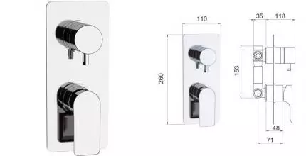 Смеситель для душа «Remer» Infinity I937 хром Смеситель для душа «Remer» Infinity I937 хром