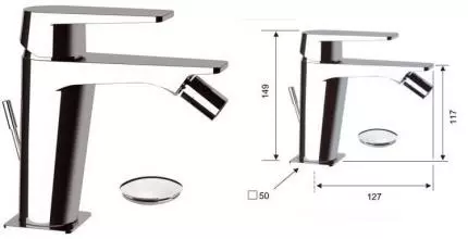 Смеситель для биде «Remer» Dream D20 с донным клапаном хром