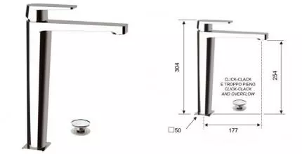 Смеситель для раковины «Remer» Dream D10L с донным клапаном хром