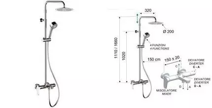 Душевая система «Remer» Class Line L34AUFM20 хром