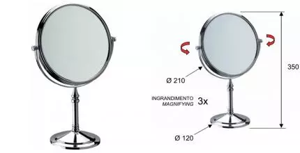 Косметическое зеркало «Remer» Bango RB645CR на стол хром