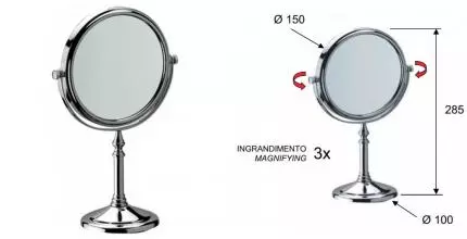 Косметическое зеркало «Remer» Bango RB640CR на стол хром