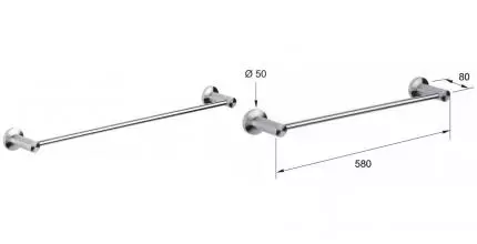 Полотенцедержатель «Remer» Minimal Inox MI30INOXCR на стену матовый хром Полотенцедержатель «Remer» Minimal Inox MI30INOXCR на стену матовый хром