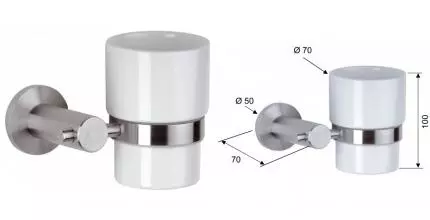 Стакан для зубных щёток «Remer» Minimal Inox MI15INOXCR на стену матовый хром Стакан для зубных щёток «Remer» Minimal Inox MI15INOXCR на стену матовый хром