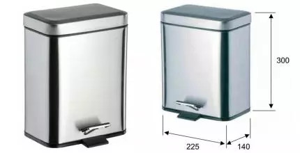 Мусорное ведро с педалью «Remer» Bango RB505CR 5 л хром