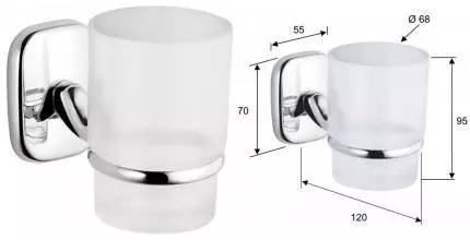Стакан для зубных щёток «Remer» Suite SU15CR на стену хром