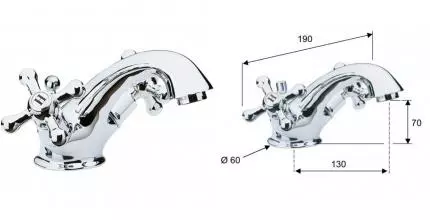 Смеситель для раковины «Remer» Liberty 13LICE с донным клапаном хром