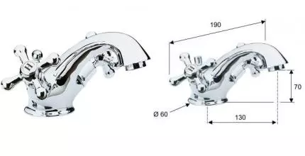 Смеситель для раковины «Remer» Liberty 13LI с донным клапаном хром