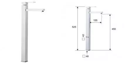 Смеситель для раковины «Remer» Qubica Q11LXXL хром Смеситель для раковины «Remer» Qubica Q11LXXL хром