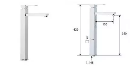 Смеситель для раковины «Remer» Qubica Q11LXL хром