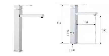 Смеситель для раковины «Remer» Qubica Q11L хром