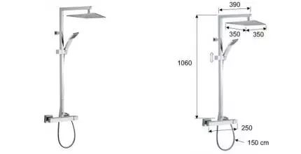 Душевая система «Remer» Qubica Q37XL хром
