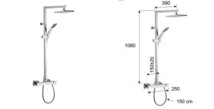 Душевая система «Remer» Qubica Q37 хром