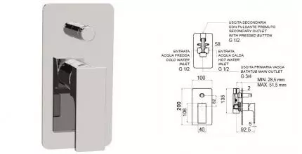 Смеситель для душа «Remer» Absolute AU09 хром Смеситель для душа «Remer» Absolute AU09 хром