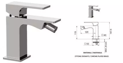 Смеситель для биде «Remer» Absolute AU21 хром Смеситель для биде «Remer» Absolute AU21 хром
