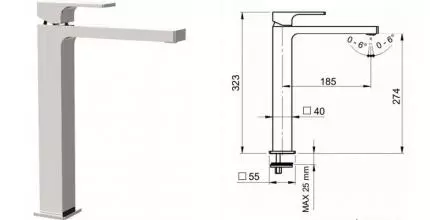 Смеситель для раковины «Remer» Absolute AU11L хром