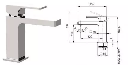 Смеситель для раковины «Remer» Absolute AU11 хром