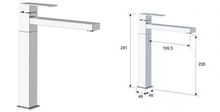 Смеситель для кухонной мойки «Remer» Qubica Design QD40 хром