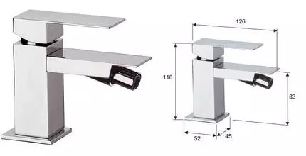 Смеситель для биде «Remer» Qubica Design QD21 хром