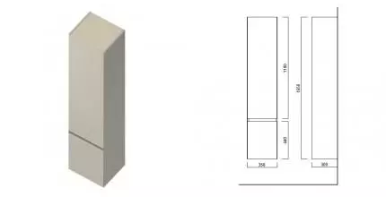 Пенал «Kerama Marazzi» Cubo 35 подвесной лимо матовый левый Пенал «Kerama Marazzi» Cubo 35 подвесной лимо матовый левый