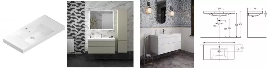 Раковина «Kerama Marazzi» Cubo 100/48 CU.wb.100 фарфоровая белая Раковина «Kerama Marazzi» Cubo 100/48 CU.wb.100 фарфоровая белая