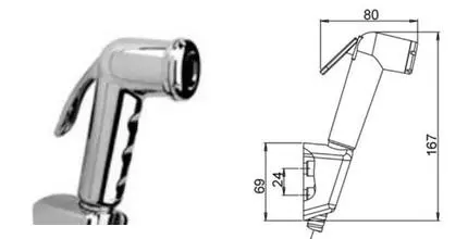 Ручная гигиеническая лейка «Paini» Forza 53CR174KITABS хром