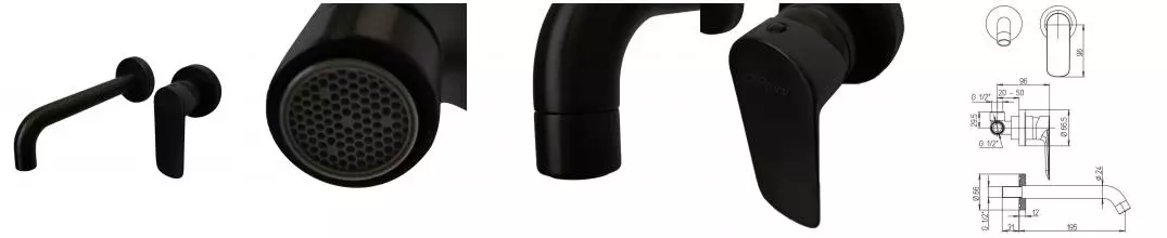 Смеситель для раковины «Paini» Nove 09YO208 чёрный