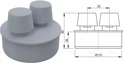 Вентиляционный клапан O110, арт. APH110 · AlcaPlast, APH110