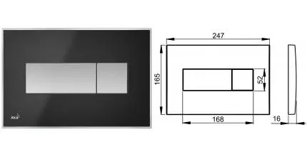 Кнопка смыва «AlcaPlast» M1375 черная матовая/хром