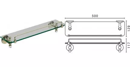 Полка в ванну «Art&Max» Antic Crystal AM-E-2682SJ-Br на стену бронза Полка в ванну «Art&Max» Antic Crystal AM-E-2682SJ-Br на стену бронза