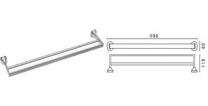 Полотенцедержатель двойной «Art&Max» Ovale AM-E-4048B на стену хром