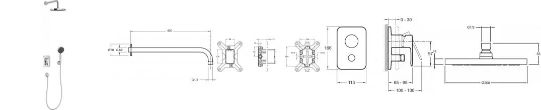 Душевая система «Jacob Delafon» Modulo E30759-CP хром Душевая система «Jacob Delafon» Modulo E30759-CP хром