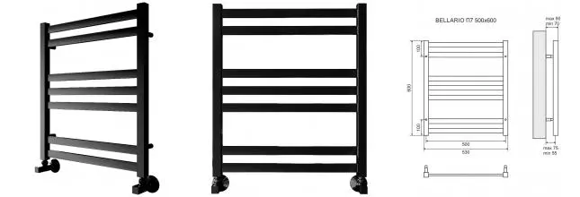 Водяной полотенцесушитель «Lemark» Bellario 50/60 чёрный