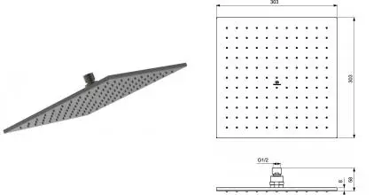 Верхний душ «Ideal Standard» IdealRain A5805A5 magnetic grey Верхний душ «Ideal Standard» IdealRain A5805A5 magnetic grey