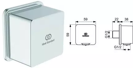 Подключение для душевого шланга «Ideal Standard» IdealRain BC772AA хром Подключение для душевого шланга «Ideal Standard» IdealRain BC772AA хром
