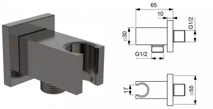 Подключение для душевого шланга «Ideal Standard» IdealRain BC771A5 с держателем для лейки magnetic grey
