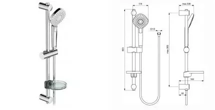 Душевой гарнитур «Ideal Standard» IdealRain Evo Diamond L3 B2621AA хром