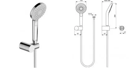 Душевой гарнитур «Ideal Standard» IdealRain Evo Round L3  B2618AA хром