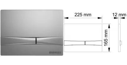 Кнопка смыва «Berges Wasserhaus» Novum F2 матовый хром