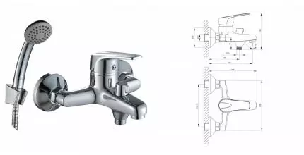 Смеситель для ванны «Rossinka» D40-30 хром