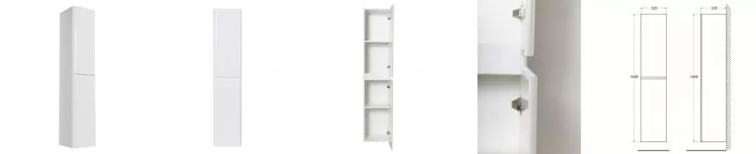 Пенал «Belbagno» Albano 32/160 подвесной Bianco Lucido универсальный Пенал «Belbagno» Albano 32/160 подвесной Bianco Lucido универсальный