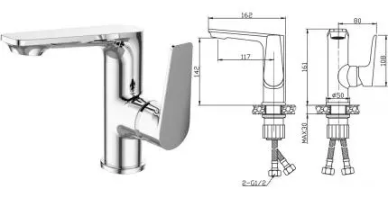 Смеситель для раковины «Belbagno» Ancona ANCONA-LVM-CRM хром