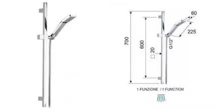 Душевой гарнитур «Remer» Saliscendi 317S317SQ хром