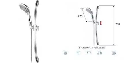 Душевой гарнитур «Remer» Saliscendi 310M318XF хром