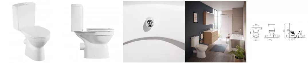 Унитаз компакт «Norm» Eisberg с функцией биде белый с сиденьем термопласт с микролифтом белое