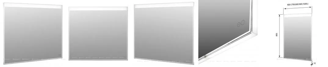 Зеркало «Aquanet» Палермо New 100 с сенсорным выключателем с подсветкой