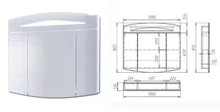 Зеркальный шкаф «Owl 1975» Sjel 100 с подсветкой белый Зеркальный шкаф «Owl 1975» Sjel 100 с подсветкой белый