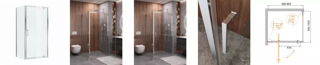 Душевой угол-ограждение «Cezares» MOLVENO-AH-1-90/100-C-Cr-IV 90/100 прозрачный/хром без поддона универсальный Душевой угол-ограждение «Cezares» MOLVENO-AH-1-90/100-C-Cr-IV 90/100 прозрачный/хром без поддона универсальный