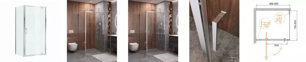 Душевой угол-ограждение «Cezares» MOLVENO-AH-1-90/80-C-Cr-IV 90/80 прозрачный/хром без поддона универсальный Душевой угол-ограждение «Cezares» MOLVENO-AH-1-90/80-C-Cr-IV 90/80 прозрачный/хром без поддона универсальный