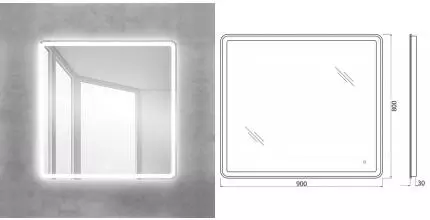 Зеркало «Belbagno» Spc-mar 90/80 с подсветкой